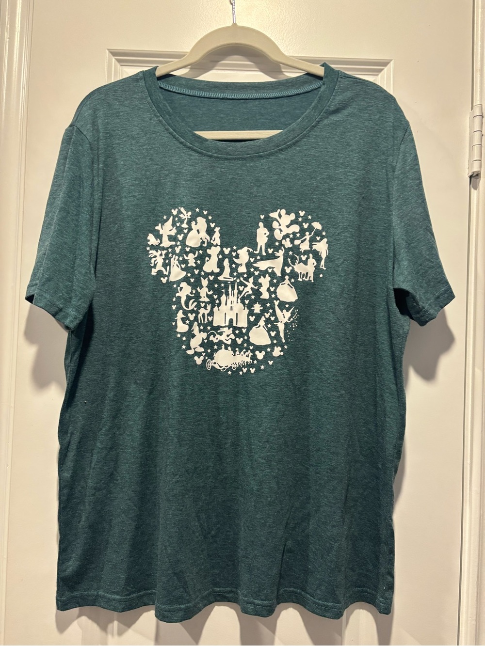 Unlisted DarkTeal Short Sleeve Graphic Tee White Mickey Disney Motif XL